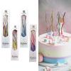 6Pcs/box Cake Candle Colorful Curved Spiral Cake Candle Long Multicolor Colored Curving Cake Candle Kids Birthday Decoration