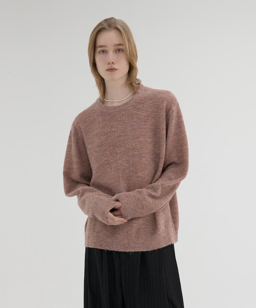 KNOUUN Hairy Melange Knit (Dusty Coral)