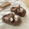 Cotton slippers 2025 autumn and winter new cartoon cute little wool wool warm thick-soled non-slip home shoes