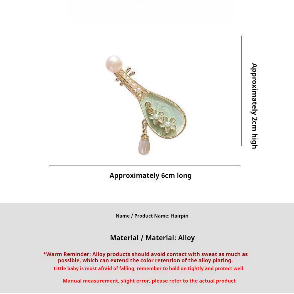 4 Pcs Chinese Pipa Hair Clips, Minimalist Modern Hanfu Side Hair Clips for Flyaways, Bangs, Unique Ancient Style Hairpins for Women