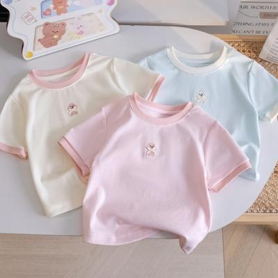 Mädchen T-Shirts Sommer Kinder Baumwolle Kurzarm Tops Für Baby Mädchen Süß Kleidung Kinder Sport Oberbekleidung Pullover T-Shirt