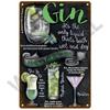 Metal Sign Vintage Tin Sign Decorations Gin  Tonic Cocktail Plate Decorative Poster Plaque Retro Bar Kitchen Home Wall Decor