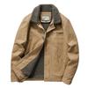 Men's Winter Fleece-Lined Lapel Military Jacket - Loose Fit Lambswool Coat