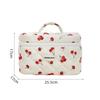 Storage Organizer Cherry Printing Makeup Bag Quilted Cosmetic Pouch Large Travel Cosmetic Bag Cute Cotton Makeup Pouch