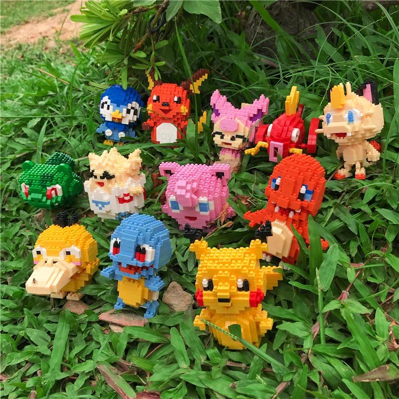 75 Style Building Blocks Assembly Anime Picachu Charizard Doll Blastoise Bulbasaur Gengar Bricks Figures Toy for Kid Gift