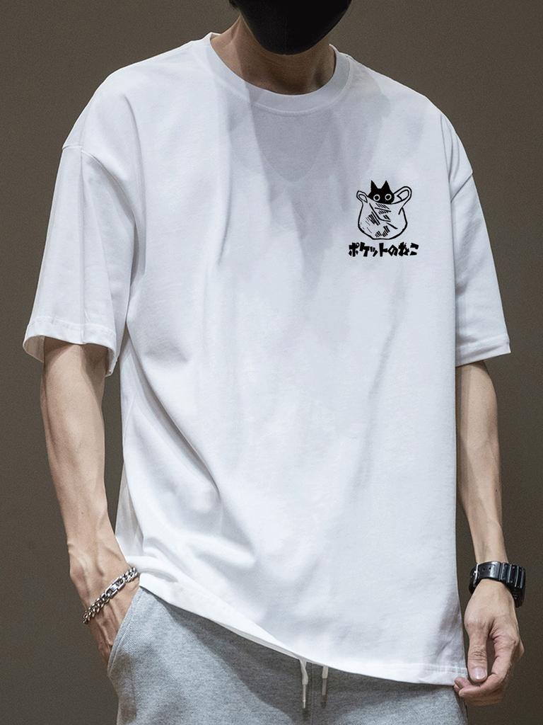 Mens 100 Cotton Tshirt Summer Loose Waterwashed Retro Shortsleeved Street Retro Style Trend Suitable Daily Wear Soft Fashion