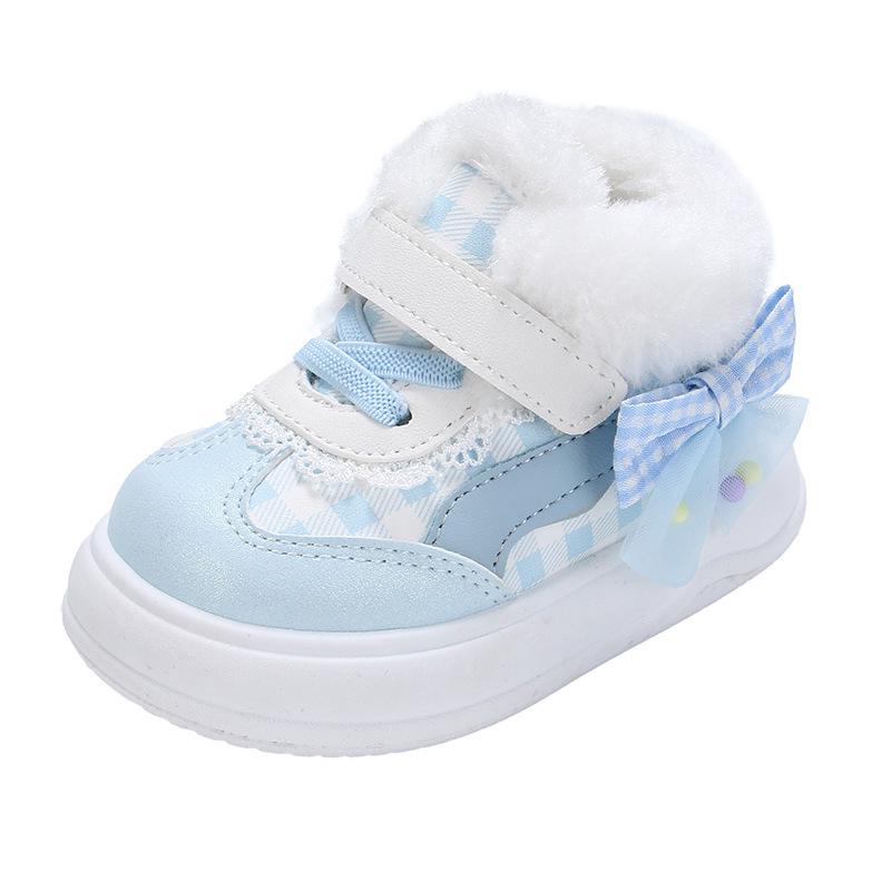 Girls' Warm Cotton Sports Shoes: Cozy Fleece Infant and Toddler Flats