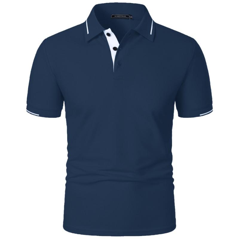 

Mens Summer Classic Short Sleeve Polo Tops Button Placket Regular Fit and Solid Lightweight Casual Outdoor Pullover Topss XL