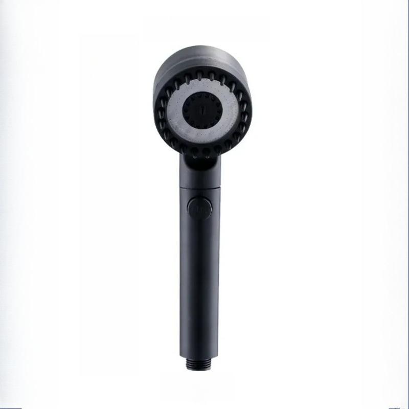 

3-Mode Adjustable High Pressurized Filter Shower Head with Massage Brush Rain Faucet - Bathroom Shower Accessories чорний