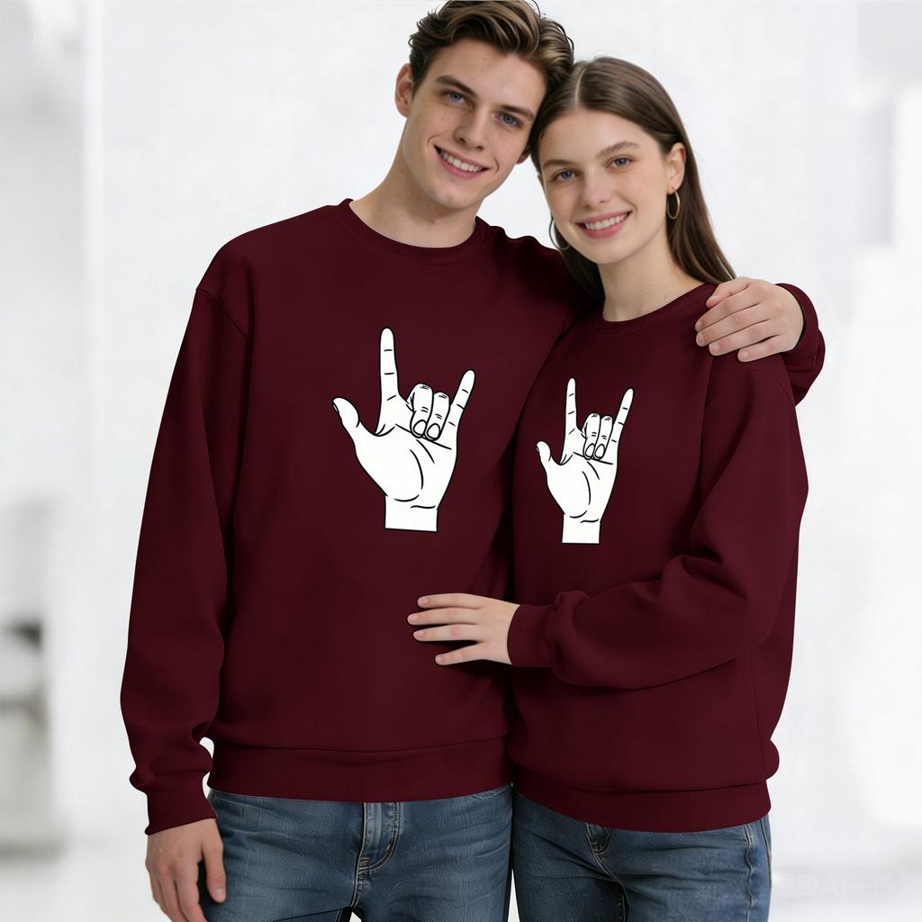 Męska bluzka z długim rękawem z okrągłym dekoltem, unisex, para, casualowa bluzka sportowa