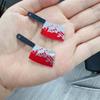 10 Pcs Mini Blood Knife Charm Acrylic Halloween Fake Knife Pendant Decoration for Necklace Earrings Jewelry Making