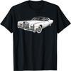1967 vintage Lincoln Continental omtrek grafisch (wit) T-shirt, Klein, Zwart