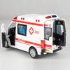 White Ambulance Medical Vehicles Toys 1/36 Alloy Diecast Car Model with Light&Sound