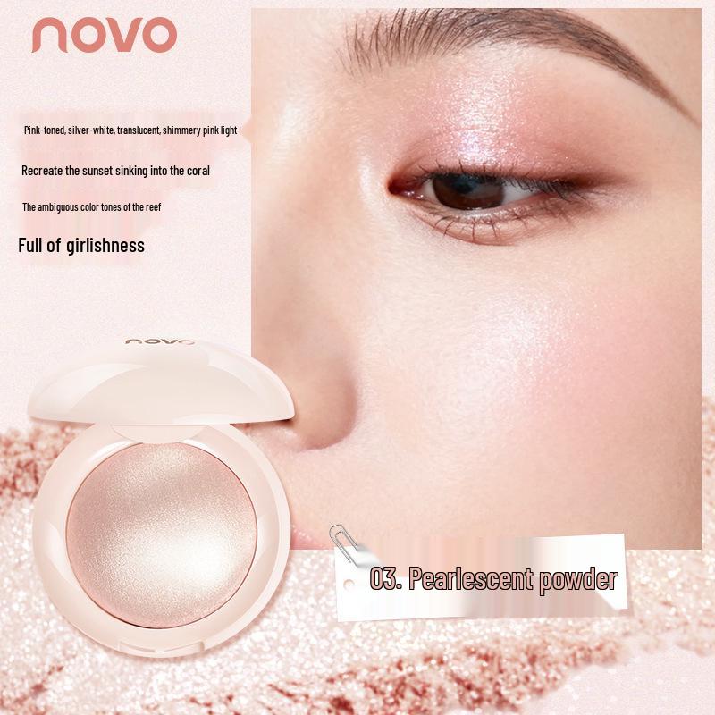 

Novo Luminous Monochrome Highlight Powder for Natural Brightening and Contouring 5.5g рожевий/перлинний