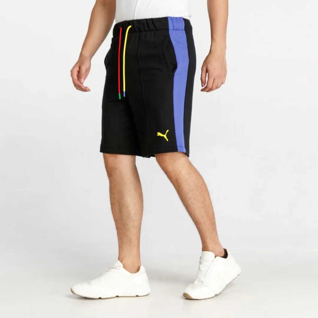 Puma X Chinatown Kollaboration Spezial Logo Bequem Weich Schnürung Freizeitshorts Herrenshorts Schwarz 595767-01