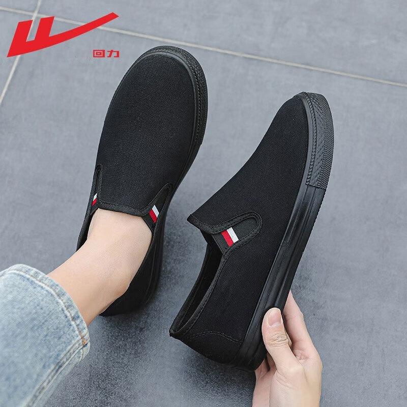 One-pedal men's shoes spring and summer old Beijing canvas shoes casual versatile men's and women's lazy shoes