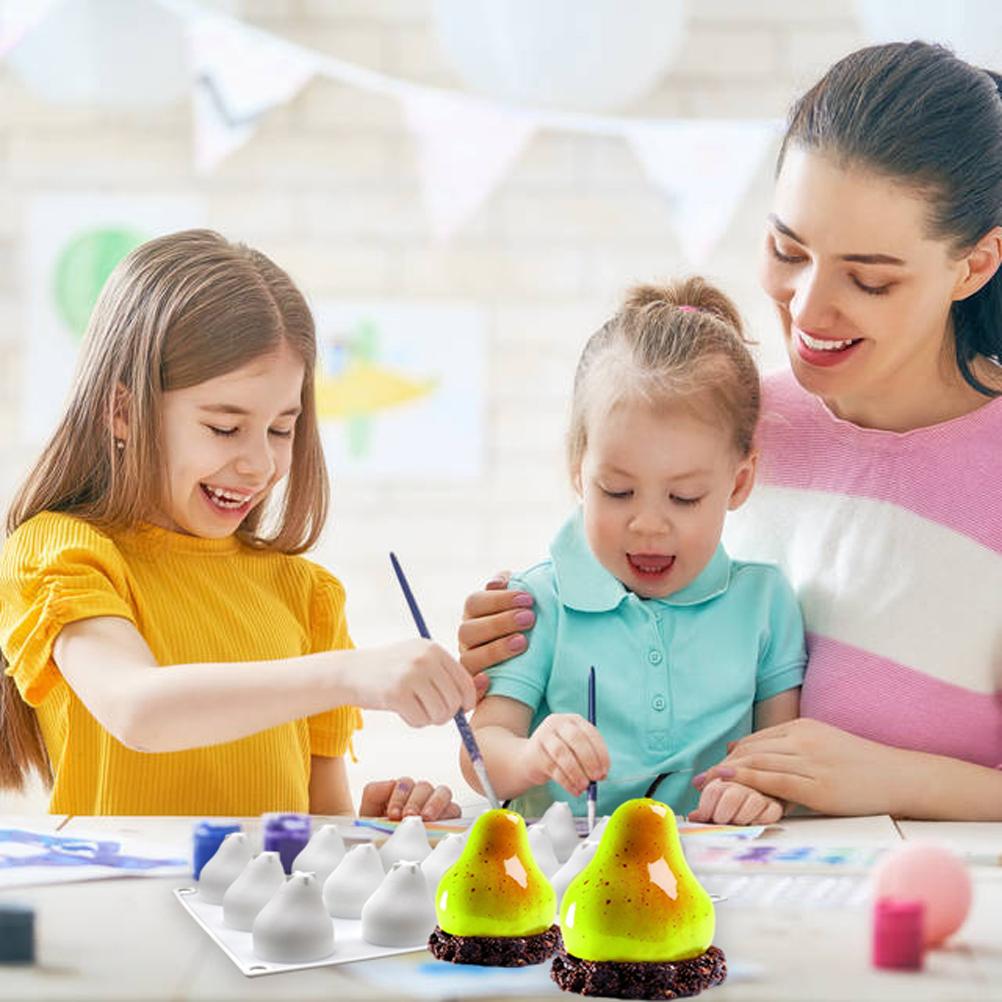 15 hål Päronform Silikonform för Moussetårta Fransk Dessert 3D Silikonform Tårta