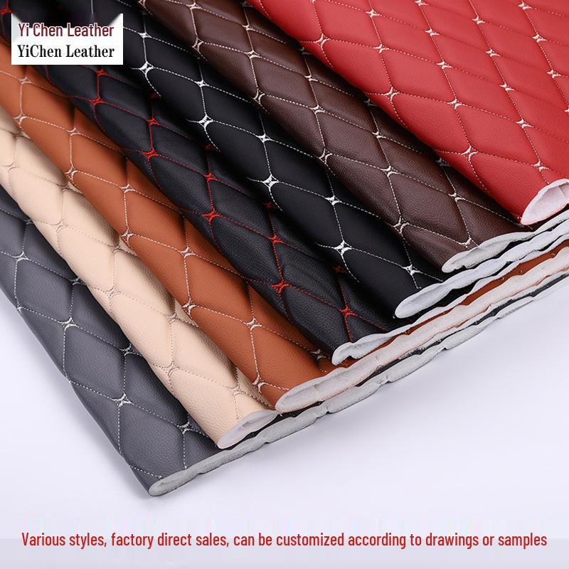 Thick Faux Leather Embroidered Car Interior Headliner & Foot Mat