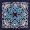 POBING Silk Scarf Women Square Scarves Wraps Cashew Floral Print Neckerchief Female Foulards Silk Hijabs Lady Bufandas 100x100CM