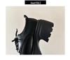 Women's British Style Black Leather Thick-Soled Loafers - 2026 Spring/Summer Collection Versatile Flats