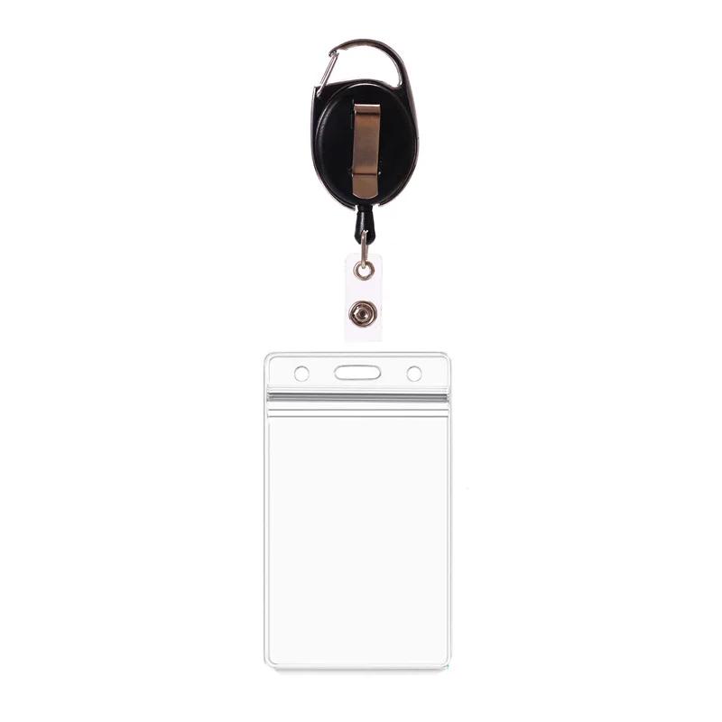 Transparent Card Holder Nurse Retractable Badge Reel Clip Business Card Holde Work Lanyard ID Name Card Cover Case Accessories