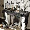 1pcHalloween Spider Web Fireplace Cloth Black Skull Head Stove Towel Party Dining Tablecloth Outdoor Courtyard Curtain Decoratio