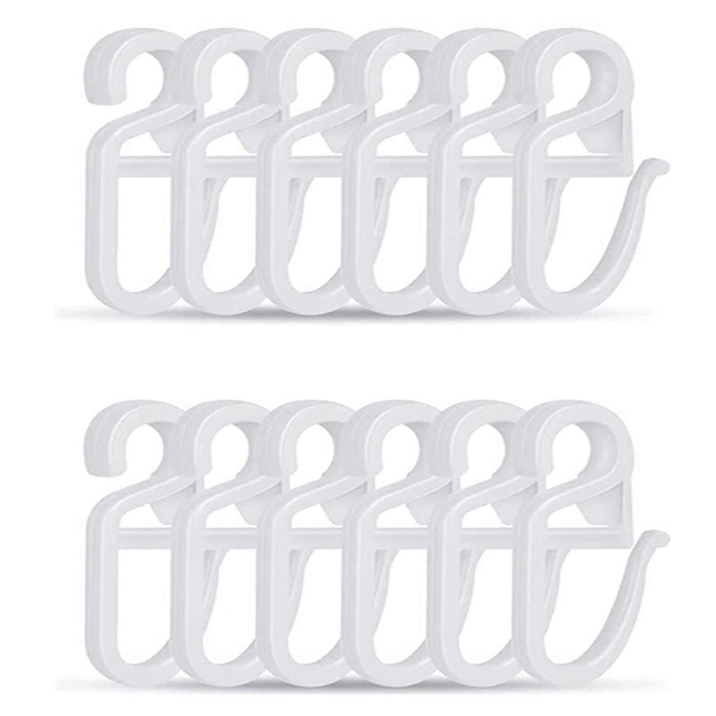 50Pcs S Shape Curtain Rails Gliders Hooks Sliders Clip Set for Easy Glides and Stability In Bedroom and Living Room