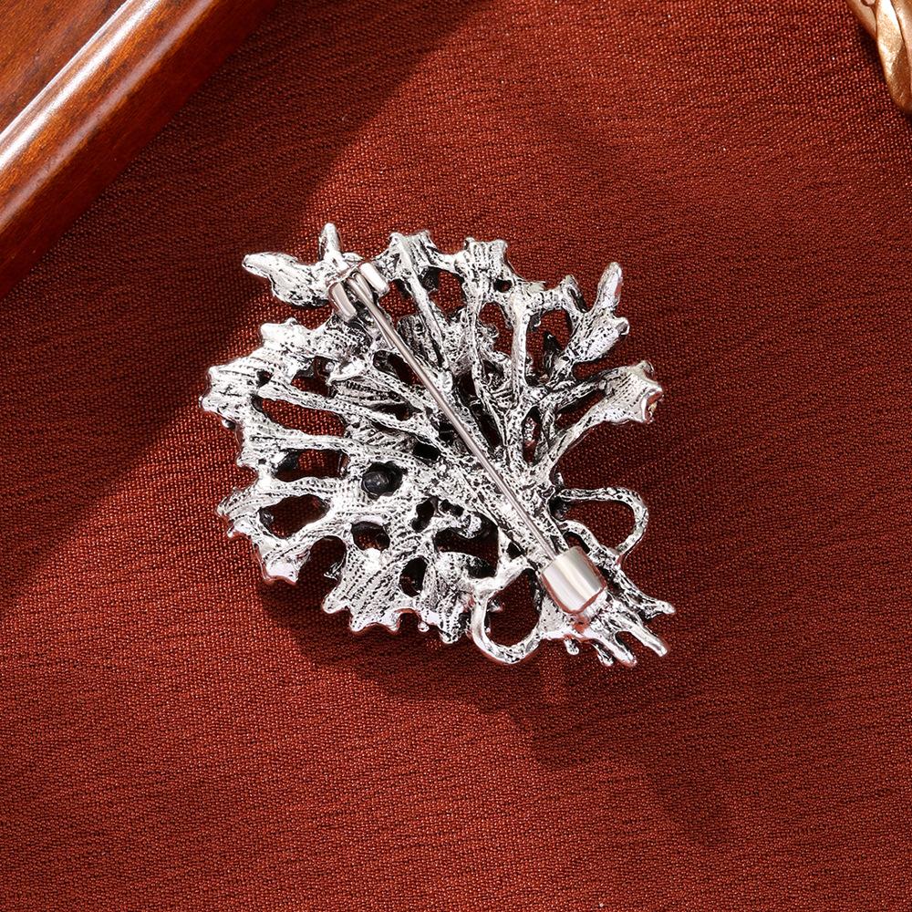 New fashion atmosphere fortune tree brooch high sense diamond-encrusted women's corsage coat pin accessories