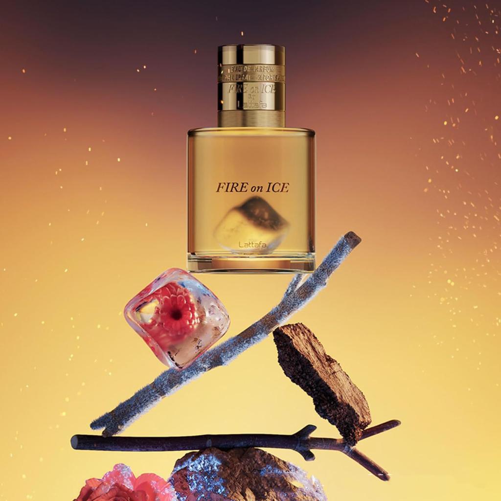 Lattafa FIRE on ICE Perfume, Arabic Dubai Fragrance, Long Lasting Scent, Unisex Eau de Parfum