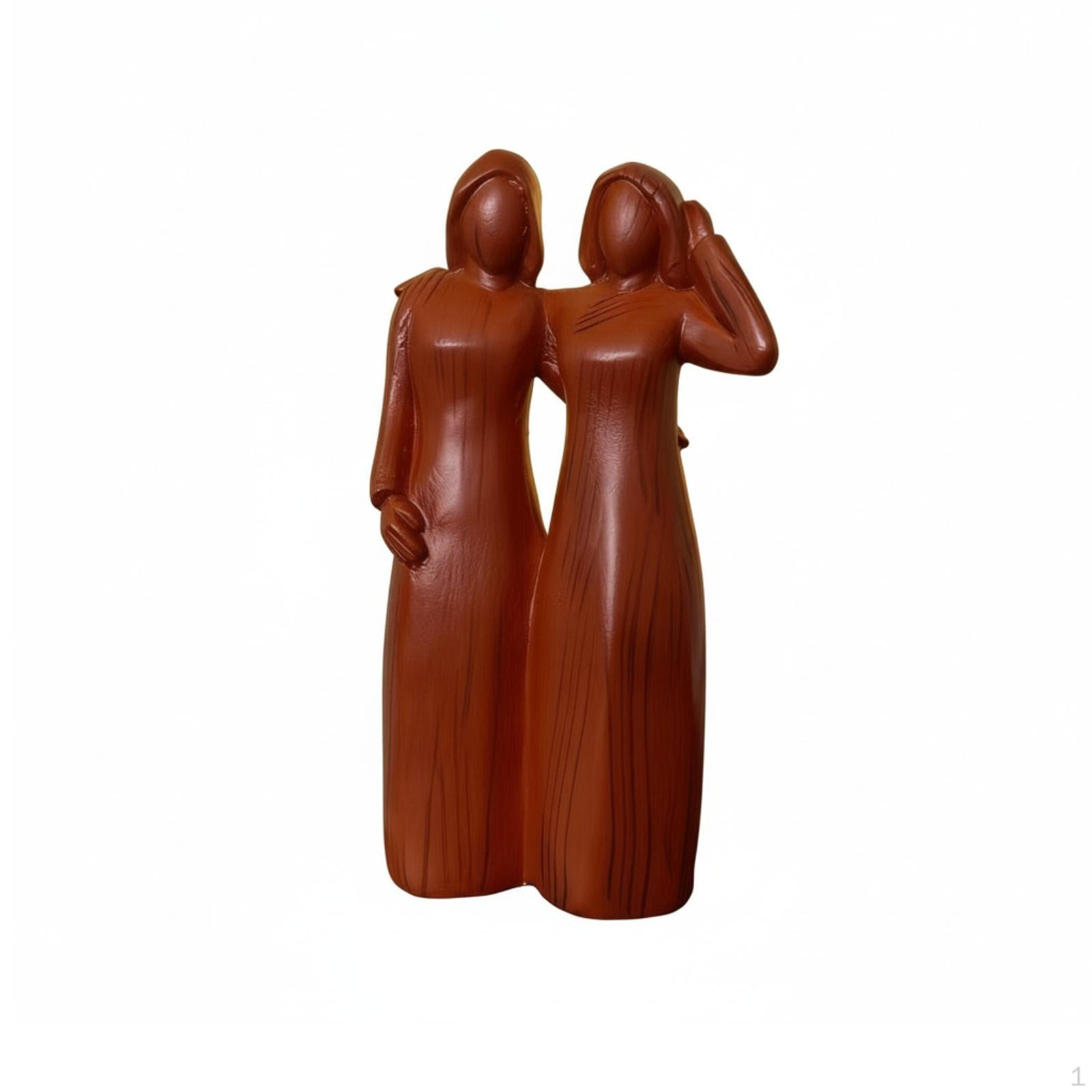 Figurine with WoodGrain Finish Tabletop Resin Faceless Statue for Art Collectors,