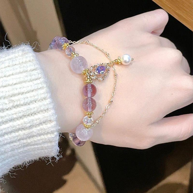 Amethyst Bracelet Women Give Girlfriends High-end Sense Niche High-end Light Luxury Bracelet Jewelry