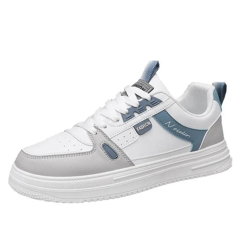 Fashion Trendy Men's Shoes New Style Breathable Soft Bottom White Casual Board Shoes Korean Version Versatile Thick Bottom Sports Shoes