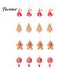 Holiday Hanging Ornaments 4 Pcs Gingerbread Christmas Ornaments, Candy Cane, Tree, Lollipop, Hand Painted Resin Crafts Man Xmas Tree Decoration