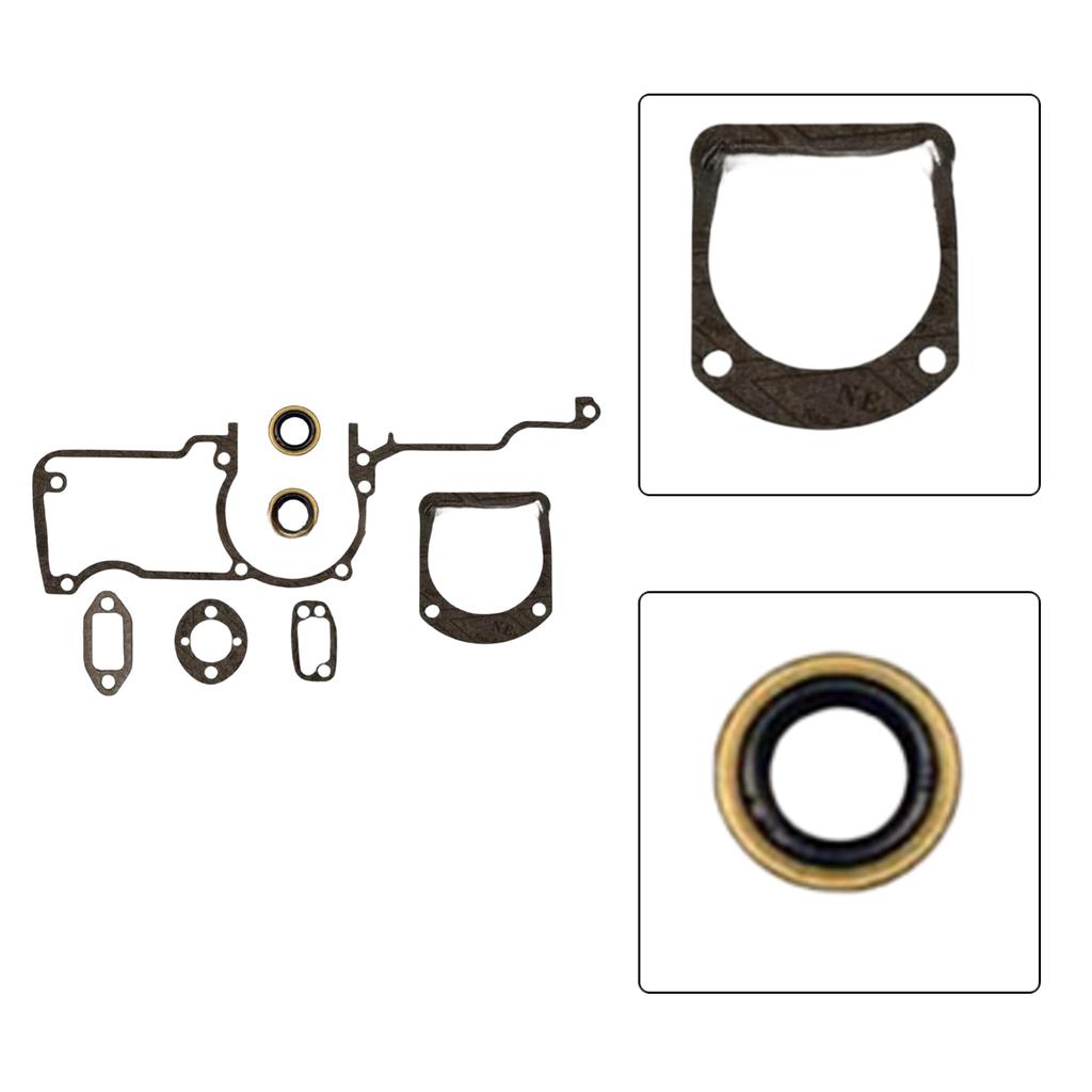 5pcs Gaskets With 2pcs Oil Seals For-Husqvarna 61/268/268xp Chainsaws 501522604 Garden Power Tools Oil Seal Gaskets Kit