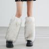 Retro Modern Brown Fur Shoe Covers Imitation Fur Boots Socks Millennial Style Hot Girl Leg Covers Autumn and Winter