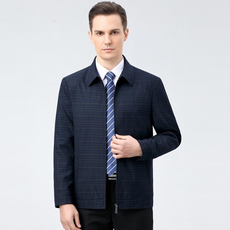 

Шерстяной пиджак с лацканами, мужская новая осенняя одежда для пап среднего возраста, деловой топ без утюга для мужчин 200