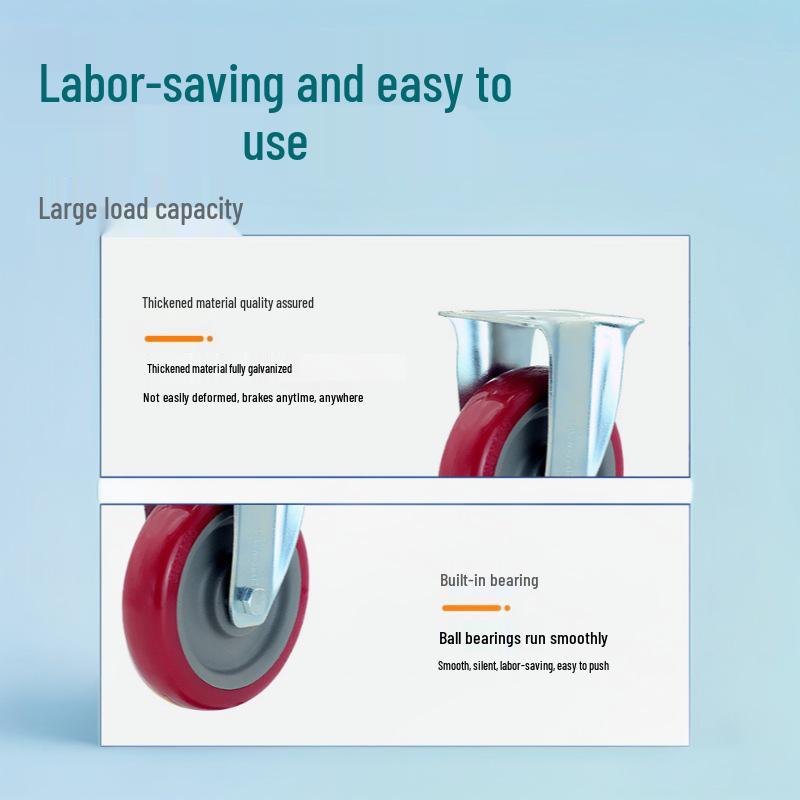 Lightweight PVC Swivel Casters with Silent Brake and Heavy-Duty PU Wheels (3/4/5 Inch) for Storage Cages