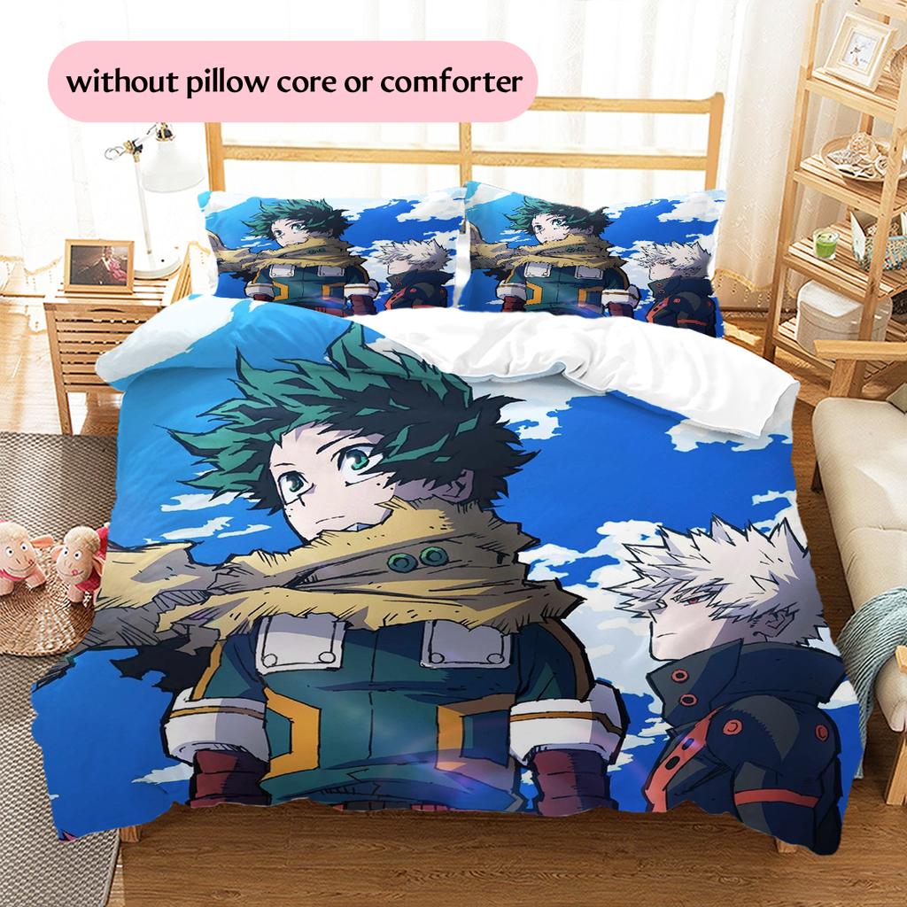 My Hero Academia Deku & Bakugo Bettbezug & Kissenbezüge, MHA Fan Schlafzimmer Bettwäsche, Perfektes Geschenk.chl