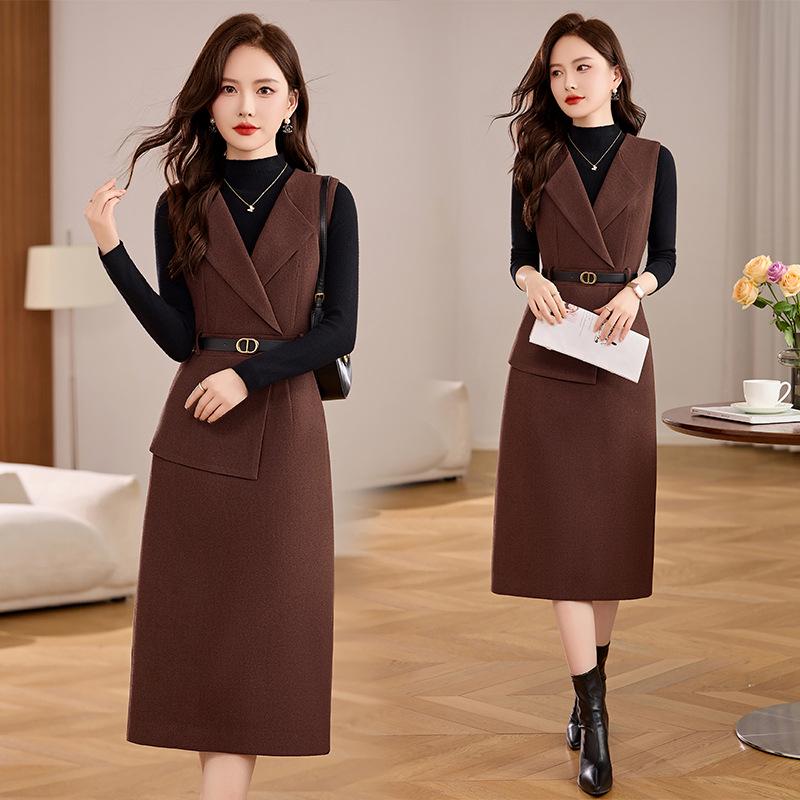 

Женский модный вязаный жилет и длинное платье из коллекции Ранняя весна 2025 XXXL 135-145 lbs