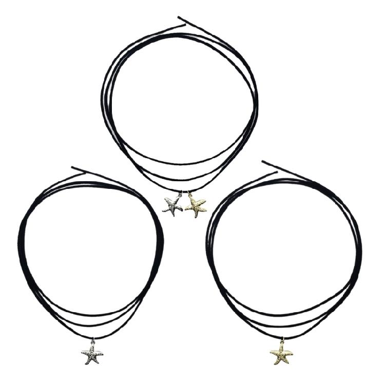 Daily Wear Starfish Charm Clavicle Chain Necklace Tie Up Rope Y2K Star Pendant