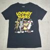 Looney Tunes Graphic T Shirt Adult Medium Black Graphic Print Double Sided
