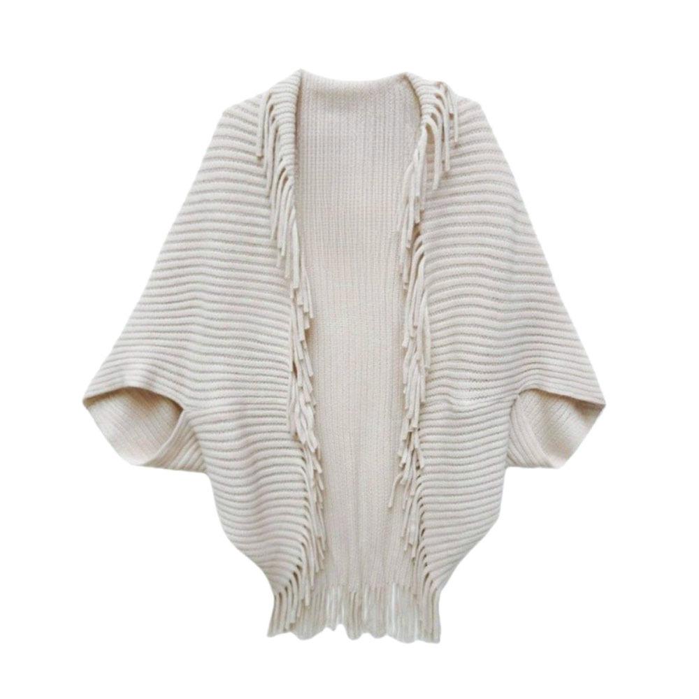 V-neck Women's Shawl Fringe Knit Shawl New Wraps Scarf Coat Spring Autumn