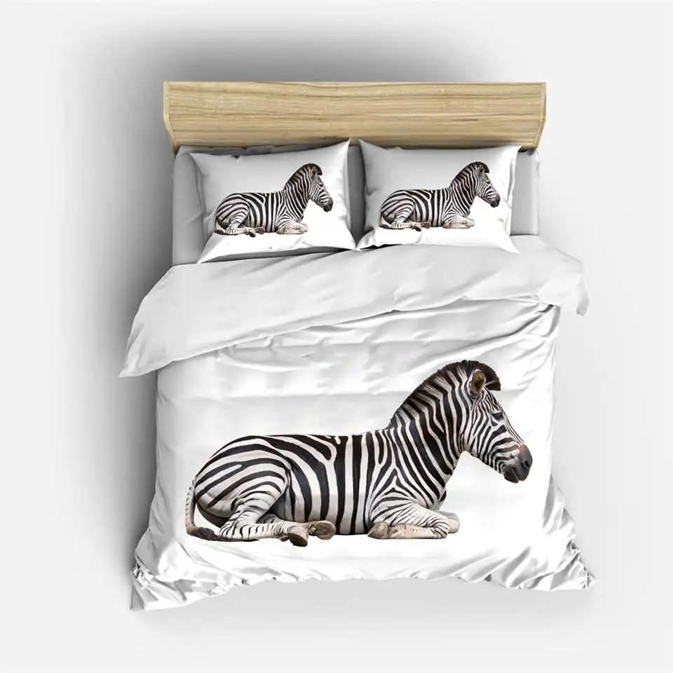 3D Animal Bedding Set Quilt Cover Zebra Pattern Duvet Cover With Pillowcases Full Queen King Soft Comforter Cover Home Textile