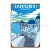 Santorini Greece Travel Metal Signs Party Customized Mural Wall Decor Design Pub Tin Sign Poster