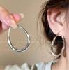 Women's High-End Plain Hoop Earrings: Light Luxury Ear Drops & Studs, Niche Design for Autumn/Winter.