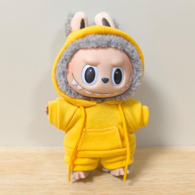 1 Set 17cm Labubu Doll Clothes Kit Hoodie Sweatshirt And Pants Outfit
