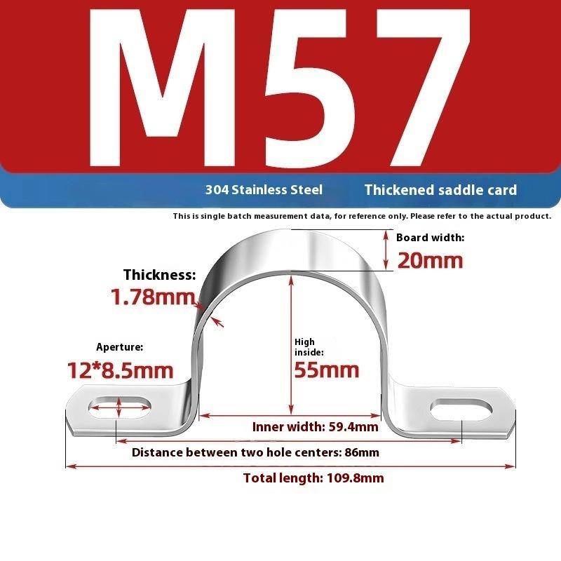 Zesílená U-třmenová sedlová svorka Nerezová ocel Koňský hřbet Drátěné hrdlo Obruč Klipy pro upevnění kabelů Použitelné pro potrubí OD 8-200 mm