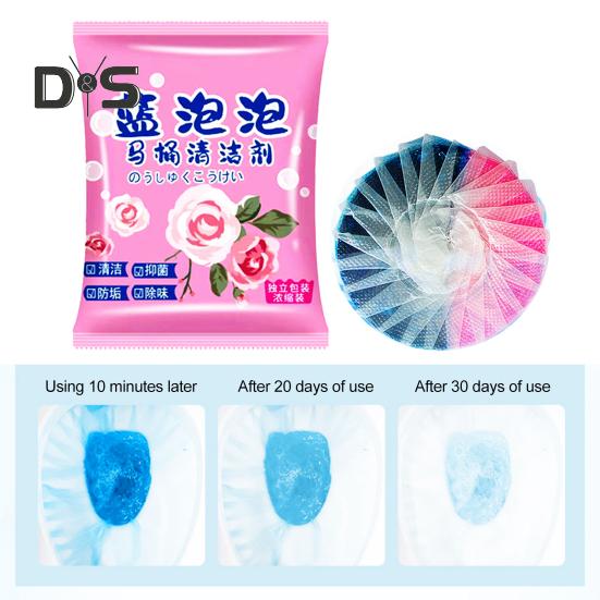10Pcs Toilet Tank Cleaner Tablets Two-Color Automatic Toilet Bowl Cleaners Long-Lasting Deodorizers Scent Toilet Block