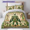 Egyptian Mural Pattern Bedding Quilt Set Quilt Cover Pillowcase Home Decoration Birthday Gift (1 * Duvet Cover + 2 * Pillowcase, Without Core)