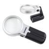 3X Reading Portable Handheld Magnifier Glass with 2 LED Lights Folding Loupe